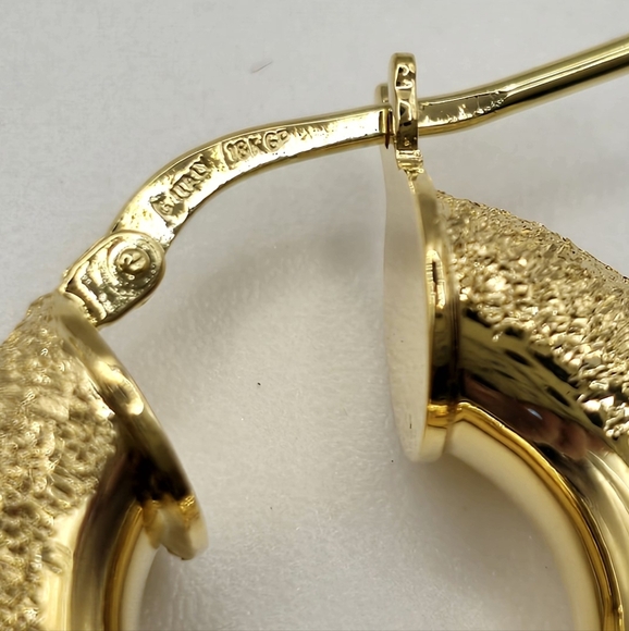 Elegant Gold Hoop Earrings 18k GEP And one 18k GP Two Sets For One Price - Picture 3 of 3